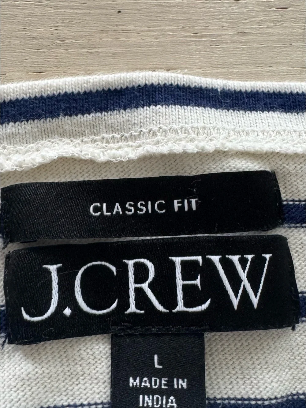 J crew Classic mariner cloth boatneck T-shirt with embroidery lips kiss